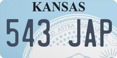 KS license plate 543JAP
