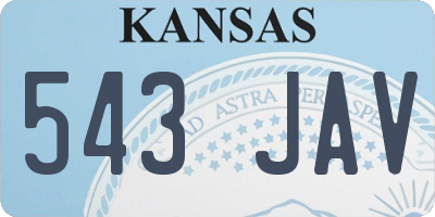 KS license plate 543JAV