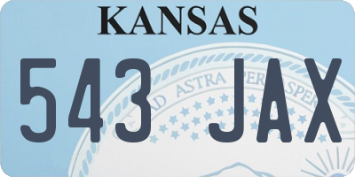 KS license plate 543JAX