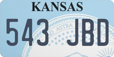 KS license plate 543JBD