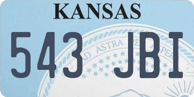 KS license plate 543JBI