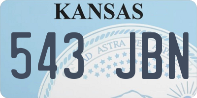 KS license plate 543JBN