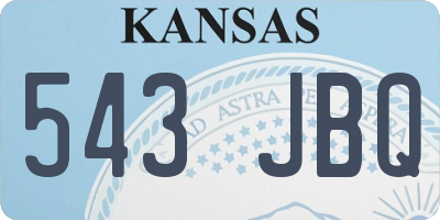 KS license plate 543JBQ