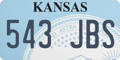 KS license plate 543JBS