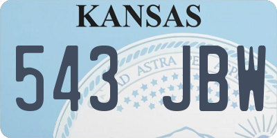 KS license plate 543JBW