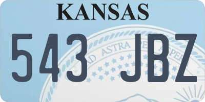 KS license plate 543JBZ