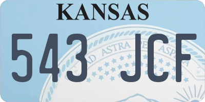 KS license plate 543JCF