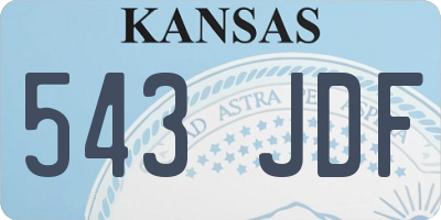 KS license plate 543JDF