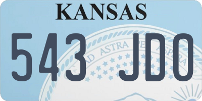 KS license plate 543JDO