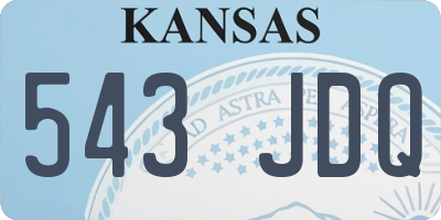 KS license plate 543JDQ
