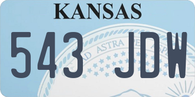 KS license plate 543JDW