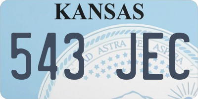 KS license plate 543JEC