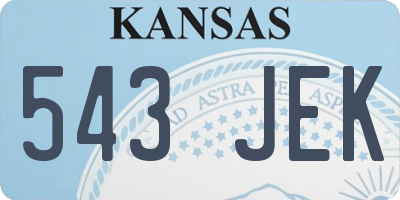 KS license plate 543JEK