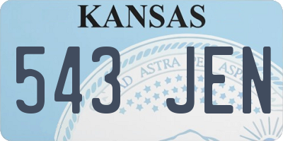 KS license plate 543JEN