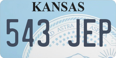 KS license plate 543JEP