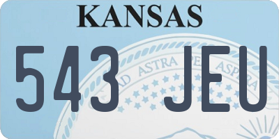 KS license plate 543JEU