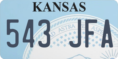 KS license plate 543JFA