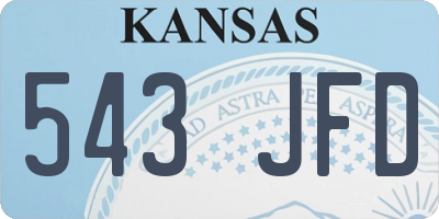 KS license plate 543JFD