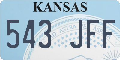 KS license plate 543JFF