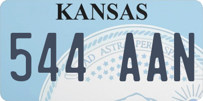 KS license plate 544AAN