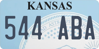 KS license plate 544ABA