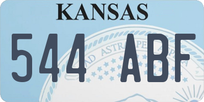 KS license plate 544ABF