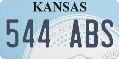 KS license plate 544ABS