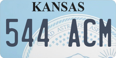 KS license plate 544ACM