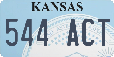 KS license plate 544ACT