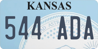 KS license plate 544ADA