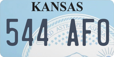 KS license plate 544AFO