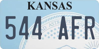KS license plate 544AFR