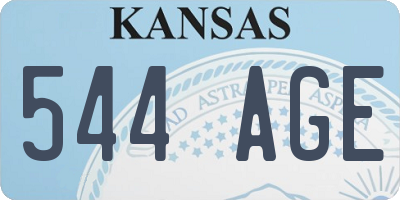 KS license plate 544AGE