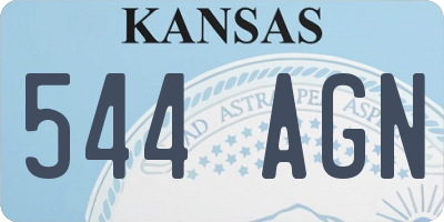 KS license plate 544AGN