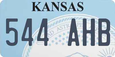 KS license plate 544AHB