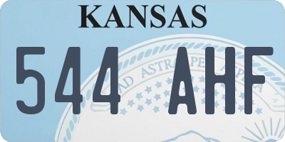 KS license plate 544AHF