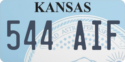 KS license plate 544AIF
