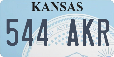 KS license plate 544AKR