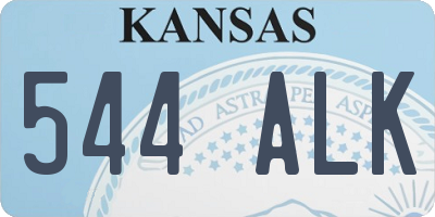 KS license plate 544ALK
