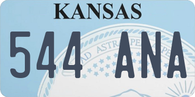 KS license plate 544ANA