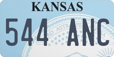 KS license plate 544ANC