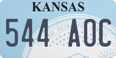 KS license plate 544AOC