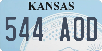 KS license plate 544AOD