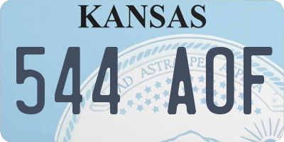 KS license plate 544AOF