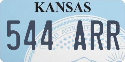 KS license plate 544ARR