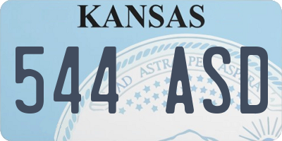 KS license plate 544ASD