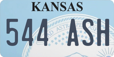 KS license plate 544ASH