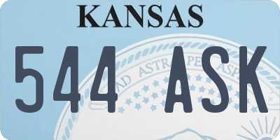 KS license plate 544ASK