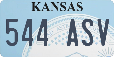 KS license plate 544ASV