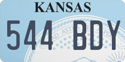 KS license plate 544BDY